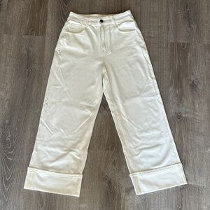 HALARA Cream Wide-Leg Pants Size Small